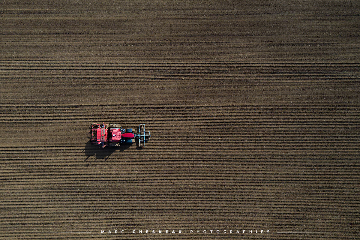Travail agricole vue aérienne - Marc Chesneau Photographie
