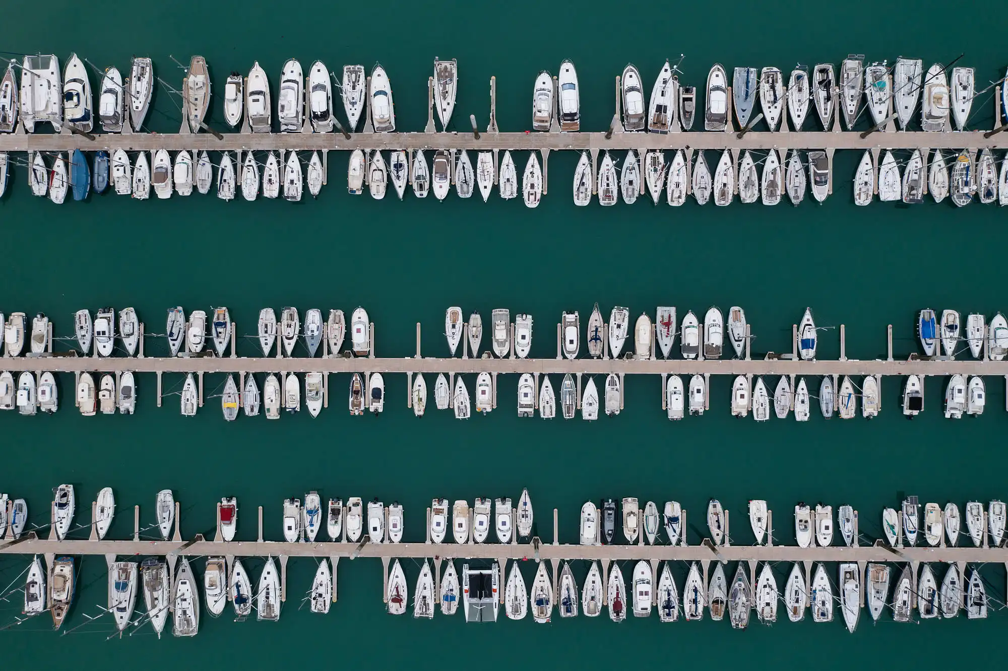 Au-dessus du port silencieux