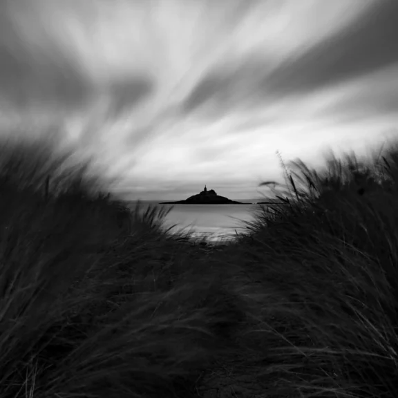 L&rsquo;ilot Saint Michel en Bretagne avant la tempête