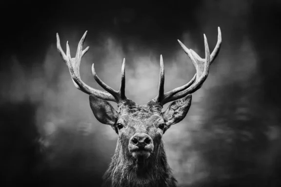 Un cerf débusqué le long d&rsquo;un étang